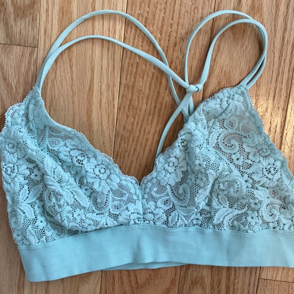 Lacy bralette - light teal/sea foam green - size L - Picture 4 of 4